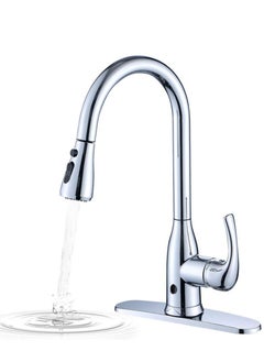 Buy Kitchen Faucet Touchless with Pull Out Sprayer Chrome One-Handle High Arc Kitchen Faucets Set in UAE