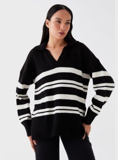 Buy Striped V-Neck Sweater in UAE