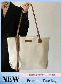 Buy Women's Large-Capacity Bag All-Match Canvas Bag Commuter Shoulder Bag Student Tote Bag in UAE