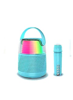 Buy KMS-151 Wireless Bluetooth Speaker with Mic Portable Bluetooth Speaker with Microphone High Sound Quality Speaker with Multi Color Ambiance Light Lantern Design Speaker (Blue) in UAE