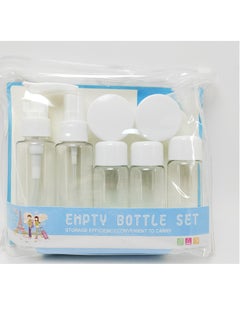 Buy Empty travel toiletries and cosmetics bottle set with white cosmetic bag-from Rana store in Egypt