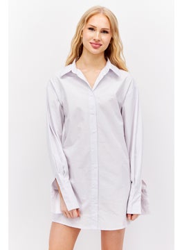 Buy Women Plain Shirt Dress, White in UAE