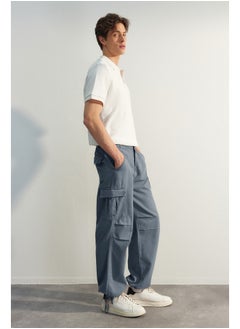 Buy Limited Edition Navy Blue Loose Fit Trousers TMNSS23PL00035 in Egypt