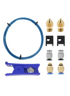 اشتري 3D Printer Kit PTFE Tubing Hose Pipe 40cm for 1.75mm Filament with PTFE Tube Cutter 2pcs PC4-M6 Pneumatic Fittings 2pcs PC4-M10 Pneumatic Fittings Hotend Socks Blue في الامارات