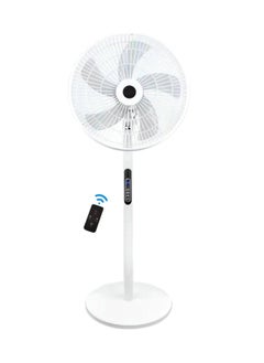 اشتري 16 Inch Pedestal Fan with Remote Control, 5-Blade Oscillating Standing Fan Adjustable Height,Ultra Quiet, 8 Speed, 3 Winds Mode, 9 Hour Timer, LED Display, 90° Pivoting Head Air Circulator Fan (White) في الامارات