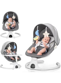 Buy Baby Swing for Infants,Portable Electric Bluetooth Baby Swing with Music for Newborn,3 Timer Settings with Tray,Remote Control and Mosquito Net in UAE