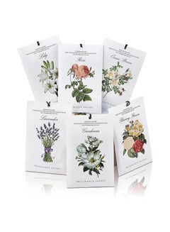 Buy Lavender Jasmine Lily Rose Ocean Gardenia Flower Sachet 1Box 12Pcs 6 Scent Closet Air Deodorizer Freshener Scented Drawers Sachets Long Lasting Smell Goods for House Home Car Fragrance Products in UAE