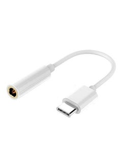 Buy USB Type C Headphone Jack Adapter, to 3.5mm Female Earphone Aux Audio Connector Adapter for HTC Moto Galaxy White in Saudi Arabia