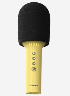 Buy Joyroom 2in1 Karaoke Mic with Speaker Bluetooth Wireless Microphone Audio with 4 sound modes and hours singing wireless Microphone Handheld Audio-Yellow in Saudi Arabia