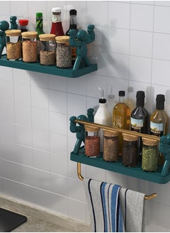 اشتري 2-Piece Modern Wall Mounted Floating Shelf With Towel Rack - Space Saving Storage Solution في السعودية