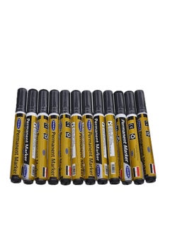 اشتري Prima permanent marker water based ink set of 12 pcs. - black في مصر