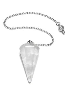 Buy NOG Natural Clear Quartz Crystal Pendulum Faceted Point Gemstone Reiki Healing Pendulums for Dowsing Scrying in UAE