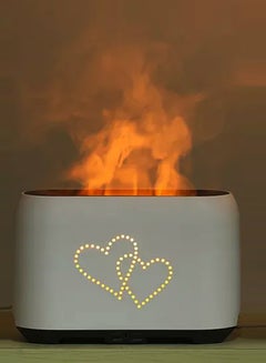 Buy Fend Fragrant Oil Diffuser Large Capacity Simulation Flame Upgrade Mist Air Humidifier White in UAE