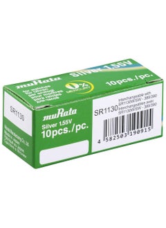 Buy 10-Pieces Murata 389/390 SR1130/W/SW Silver Oxide 1.55V Watch Batteries in UAE