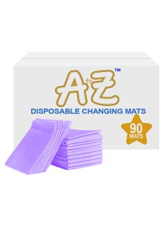 Buy A to Z - Disposable Changing Mat size (45cm x 60cm) Large- Premium Quality for Baby Soft Ultra Absorbent Waterproof - Pack of 90 - Lavender in UAE