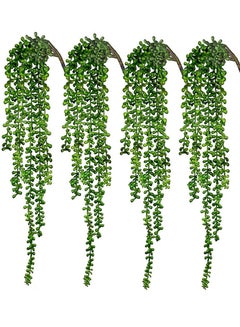 اشتري 4-Piece Artificial Hanging Plants Faux Succulent Vine for Wall House Room Indoor Outdoor Decoration في الامارات