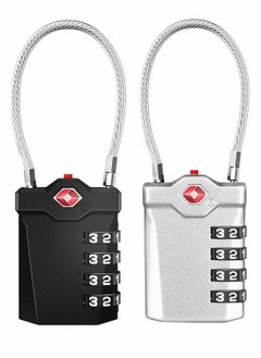 اشتري Luggage Lock, Password Travel Lock, Luggage Locks TSA Approved with Inspection Indicator, 4 Digit Combination Travel Lock with 5.5 Inch Cable for Suitcases, Backpack, Baggage في السعودية