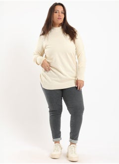 Buy Ribbed Mock Neck Pullover in Egypt