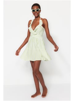 اشتري Green Mini Woven Backless Beach Dress TBESS23EL00164 في مصر