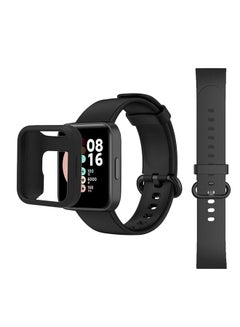 Buy Silicone Strap and Case for Xiaomi Redmi Watch 2 Lite Band Soft Silicone Breathable Replacement Strap Wristband Sport Band for Women Men - Black in UAE