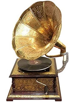 اشتري Gramophone player record player Working Gramophone Recorder Player Phonograph Gold Craved Gramophone في الامارات