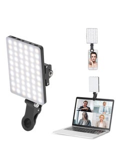 Buy LED Video Light with Clip, 3 Light-Modes and 10-Level Brightness Dimmable Selfie Light, Built-in 2000 mAh Rechargeable Batteries for Live Streaming, Photography/Selfie, Video Conference in UAE