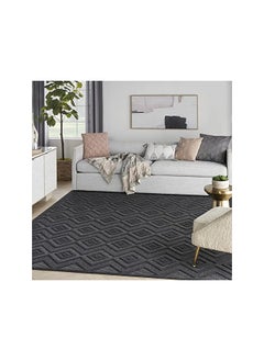 اشتري Nourison Versatile Indoor/Outdoor Charcoal/Black 7' x 10' Area Rug, Easy Cleaning, Non Shedding, Bed Room, Living Room, Dining Room, Deck, Backyard, Patio, High Traffic Area (7x10) في الامارات