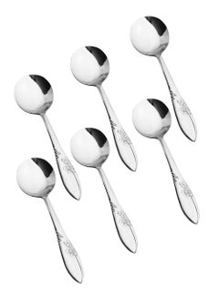 Buy Japanese stainless steel soup spoon set 6 pieces in Saudi Arabia