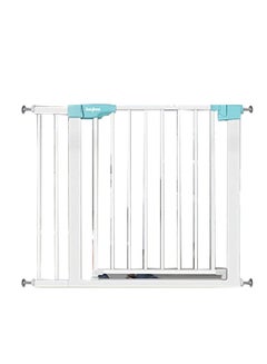 Buy Baybee 75-85cm Auto Close Baby Safety Gate for Kids, Extra Tall Baby Fence Barrier Dog Gate with Easy Walk-Thru Child Gate, House, Stairs, Door, Kids Safety Gate Green in UAE