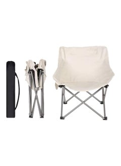 Buy Portable Folding Chair, Outdoor Lightweight Moon Fishing Picnic Chair, Beach Back Chair,Camping Recliner With Storage Bag（White） in Saudi Arabia