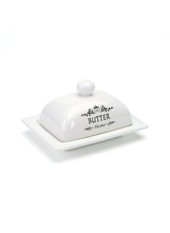 Buy Turek Butter Dish 17X13X10cm-White in UAE