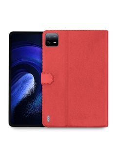Buy PU Leather Magnetic Closure Flip Case Cover For Xiaomi Pad 6 / Pad 6 Pro 11 Inch 2023 Red in UAE