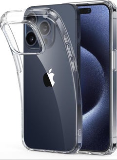 اشتري Iphone 15 Pro Shockproof Anti Yellowing Crystal Clear Military Grade Protection Bumper Case Cover for iPhone 15 Pro (Transparent) في الامارات