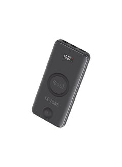 Buy Levore portable wireless and wired charger 20W 10000 mAh - Black in UAE