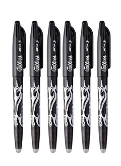 Buy 6-Piece Frixion Erasable Ball Pen 0.7mm Tip Black Ink in UAE