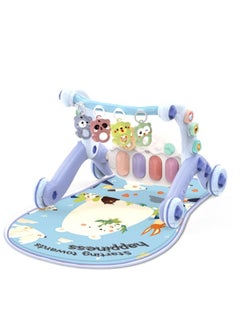 Buy 2 in 1 Baby Gym with Walker, Baby Play Mat with 5 Infant Learning Sensory,Double-Sided Multifunctional Removable Play Piano Panel,Sit-to-Stand Learning Walker for 0-36 Months Boy Girl in Saudi Arabia