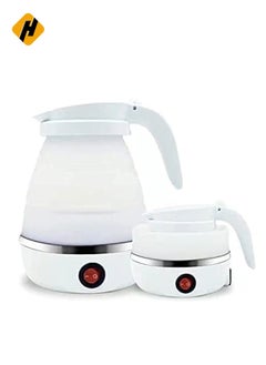 Buy Travel Foldable Silicon Water Heater Jug Collapsible Mini Portable Electric Kettle (White) in UAE