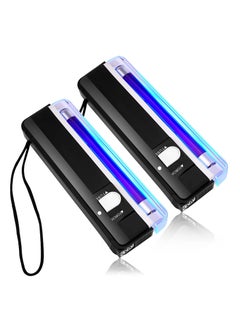 اشتري 2 Pcs UV Flashlight Black Light, Handheld Portable Blacklight LED UV Light Torch, Battery Operated Black Lights Counterfeit Bill Detector Light في السعودية