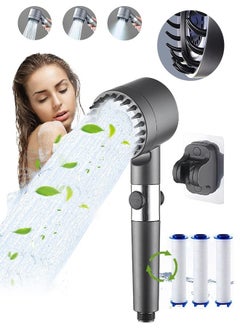 Buy Handheld Shower Filter Shower Head (3 Modes), High Pressure Shower Heads Remove Chlorine and Impurities,  Massages Scalp to Anti Hairfall and Dry Skin with 3 Filters and 1 Shower Holder shower set in Saudi Arabia