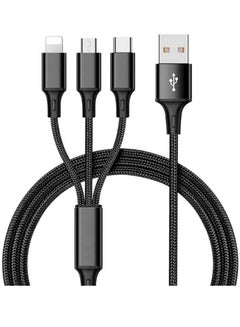 Buy 3 in 1 Charging Cable Support iPhone Lightning Type C and Micro USB in UAE