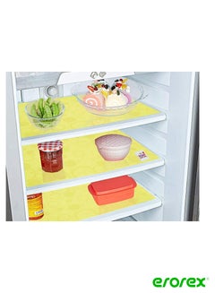 اشتري Circle Design 6 Piece PVC Refrigerator Drawer Mat Set 19x13 Yellow في السعودية