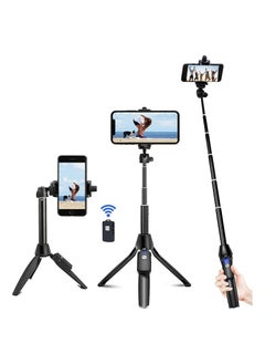 اشتري Selfie Stick, 40 inch Extendable Selfie Stick Tripod,Phone Tripod with Wireless Remote Shutter Compatible with iPhone 12 11 pro Xs Max Xr X 8Plus 7 في الامارات