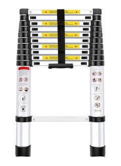 Buy Telescopic Ladder Silver/Black 3.2meter in UAE