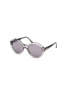 Buy Women's Round Shape Acetate Sunglasses FT108820C55 Lens Size: 55 Millimeter - Shiny Black in UAE