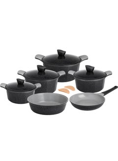 Buy 12-piece cookware set made of high-quality granite with Korean materials and specifications and Saudi industry in Saudi Arabia