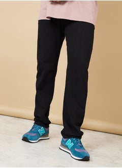 Buy Solid Straight Fit Jogger with Side Pocket in Saudi Arabia