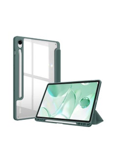 اشتري Hybrid Slim Case for Samsung Galaxy Tab S9 FE 5G 10.9 Inch/Galaxy Tab S9 11 Inch 2023 with S Pen Holder, Shockproof Cover with Clear Transparent Back Shell, Auto Wake/Sleep (Green) في مصر
