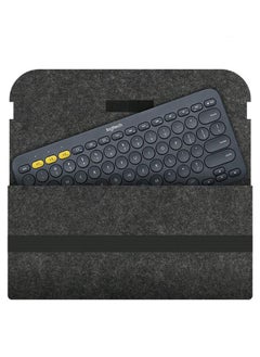 اشتري Keyboard Cover, Cover for Logitech K380 Bluetooth Multi-Device Wireless Felt Travel Bag Protective Sleeve Pouch (Black) في الامارات