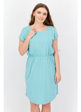 Buy Women Plain Midi Dress, Sage in UAE