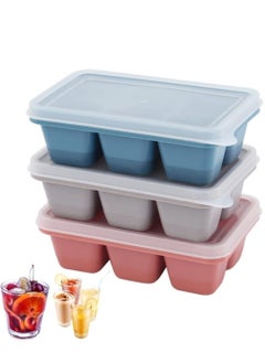 Buy Mini Ice Cube Trays with Lids 3 Pieces BPA Free Ice Cube Moulds for Drink Juice Baby Food Freezer in UAE